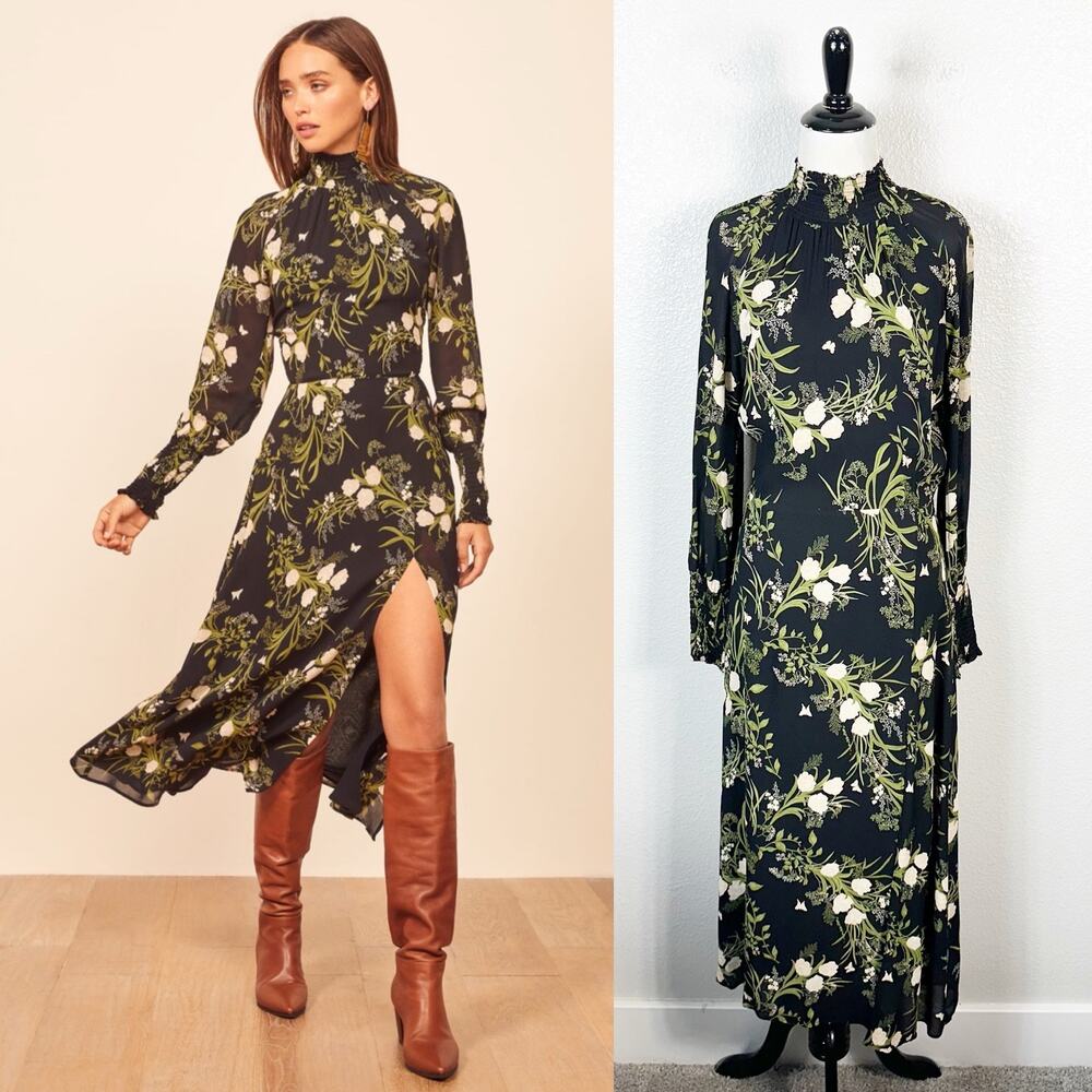 Reformation Women’s Valentin Floral Midi Dress in Anastasia Size 8